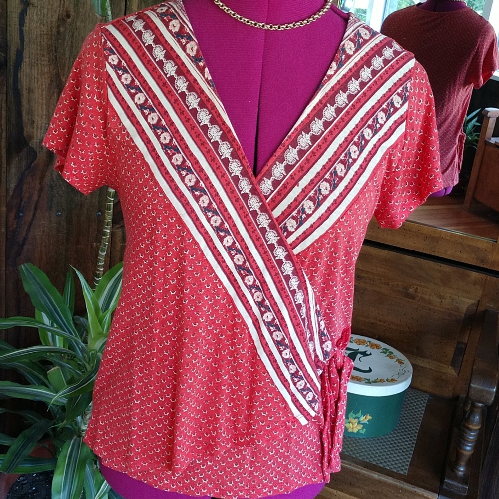 Lucky Brand SP Crossover Tie Waist Top